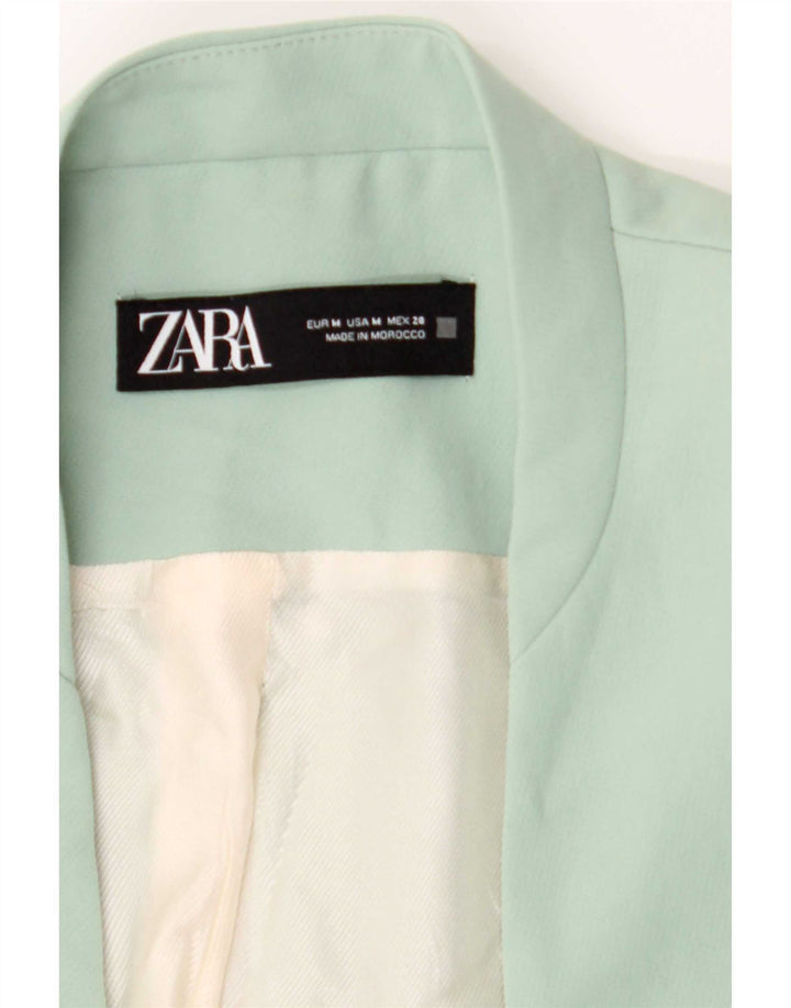 Zara Womens Blazer Jacket UK 14 Medium Green Polyester