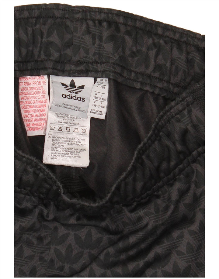 Adidas Boys Graphic Tracksuit Trousers Joggers 12-13 Years  Black Polyester