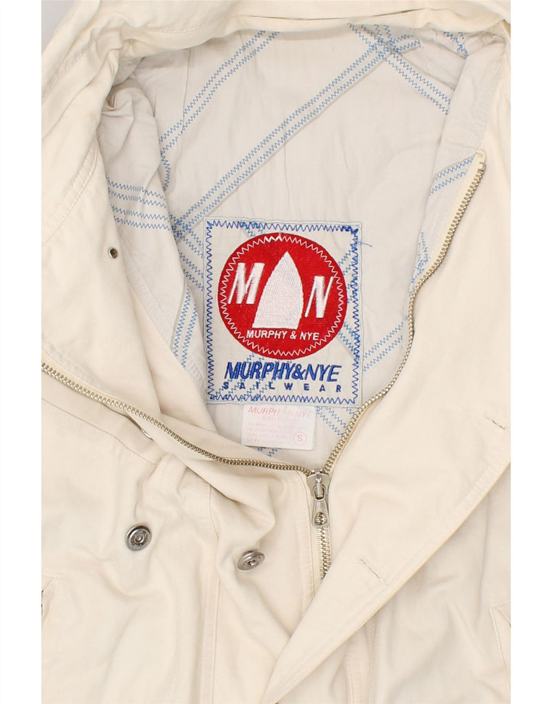 MURPHY & NYE Mens Sailwear Loose Fit Bomber Jacket UK 36 Small Off White | Vintage Murphy & Nye | Thrift | Second-Hand Murphy & Nye | Used Clothing | Messina Hembry 