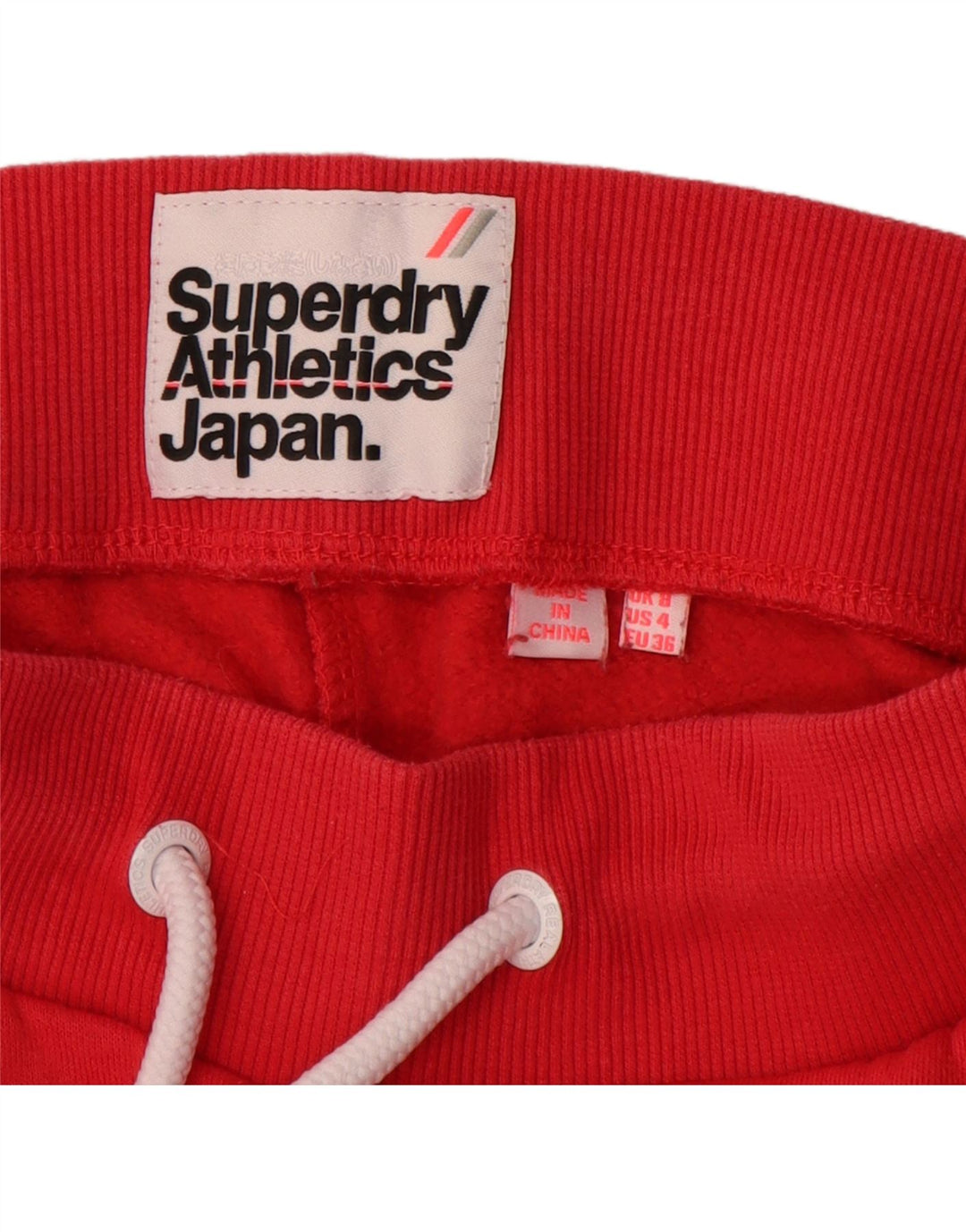 Superdry Womens Tracksuit Trousers Joggers UK 8 Small  Red Cotton