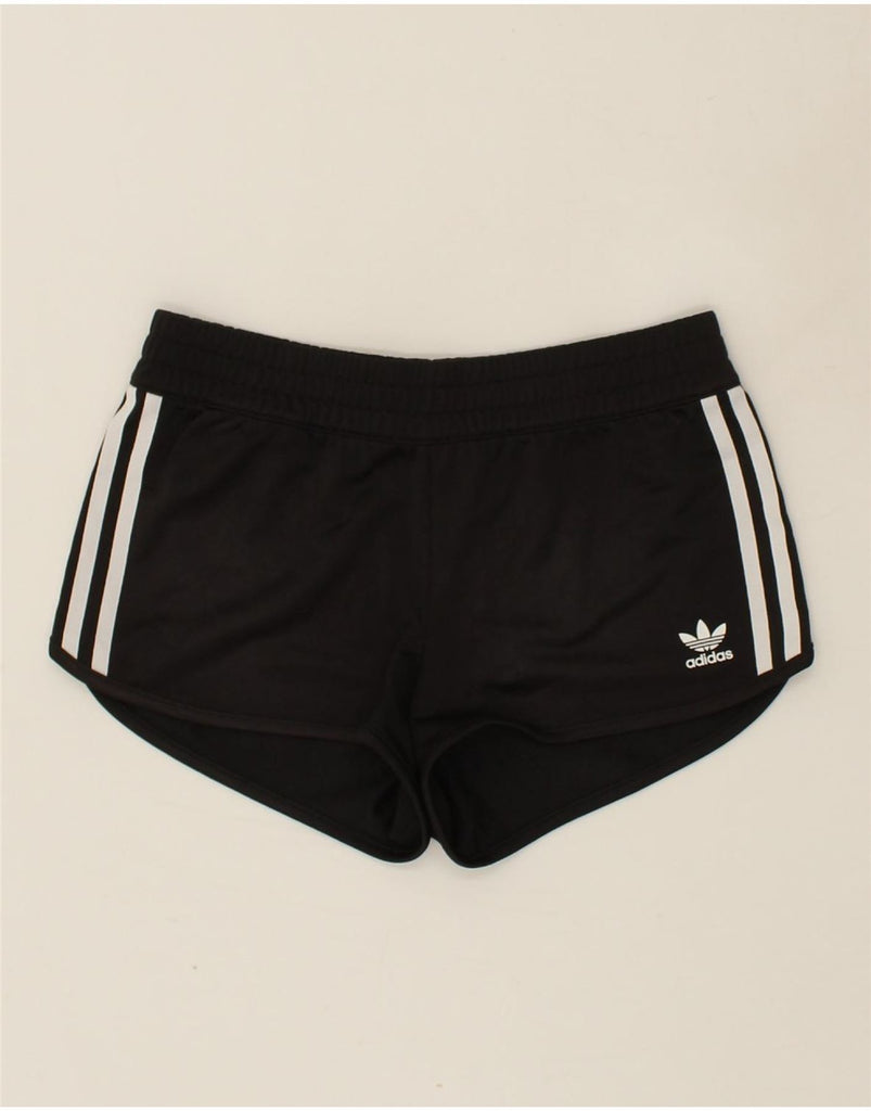 ADIDAS Womens Sport Shorts UK 10 Small  Black Polyester | Vintage Adidas | Thrift | Second-Hand Adidas | Used Clothing | Messina Hembry 