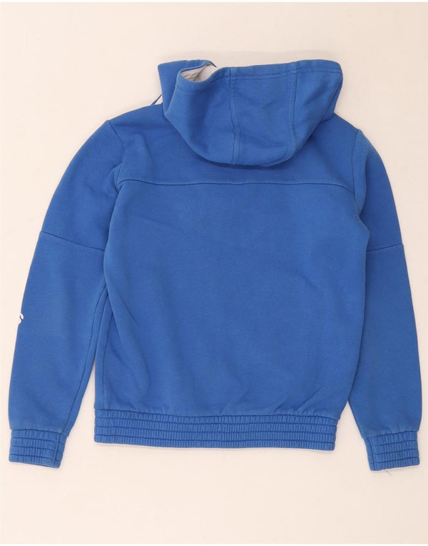 Adidas Boys Graphic Zip Hoodie Sweater 9-10 Years Blue Cotton