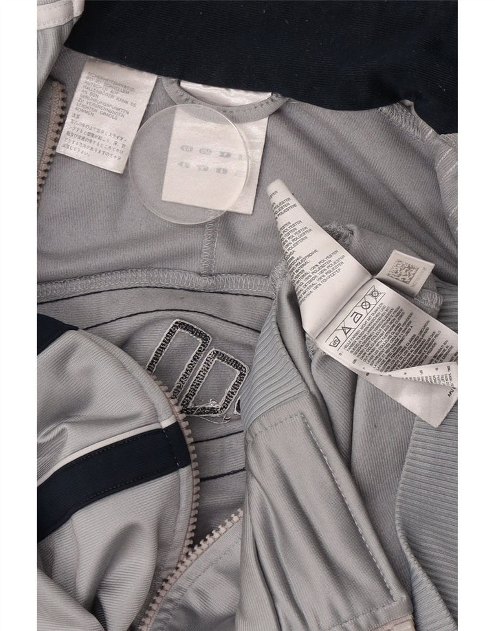 Adidas Mens Graphic Tracksuit Top Jacket Large Grey Colourblock Polyester