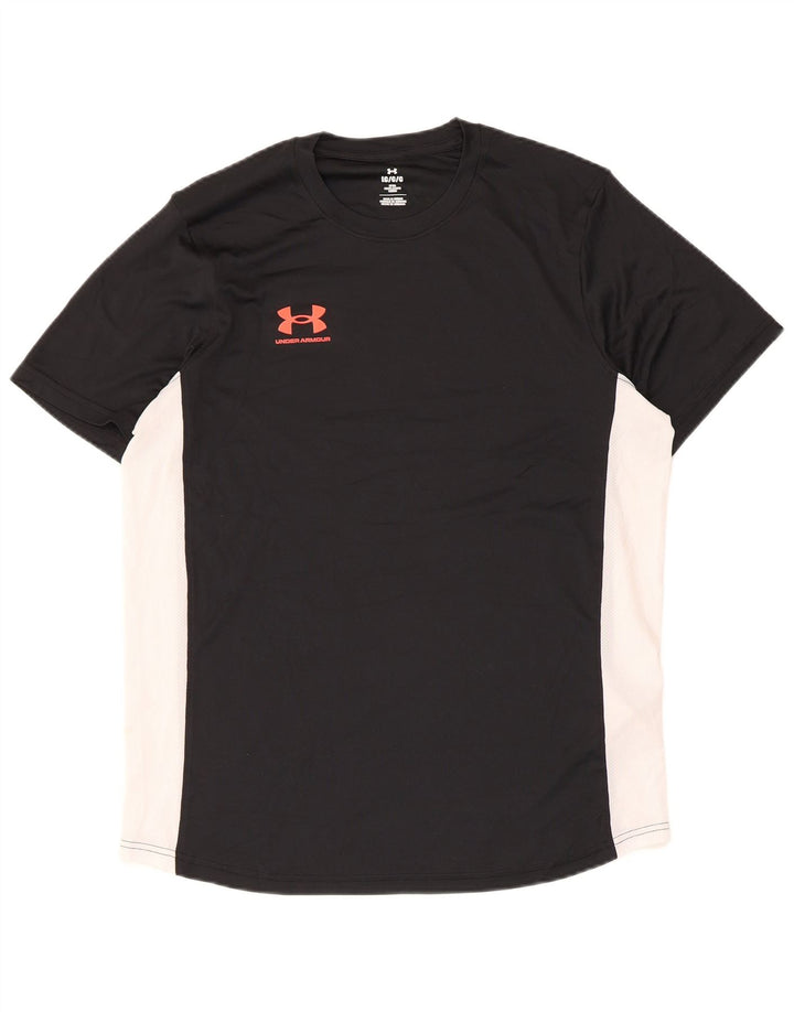 Under Armour Mens Fitted T-Shirt Top Large Black Colourblock Polyester