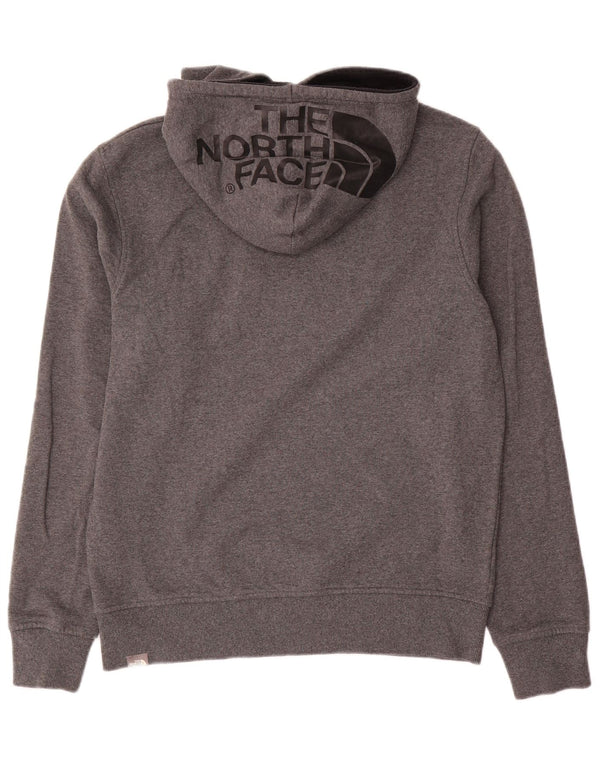 The North Face Mens Graphic Hoodie Jumper Medium Grey Flecked Cotton