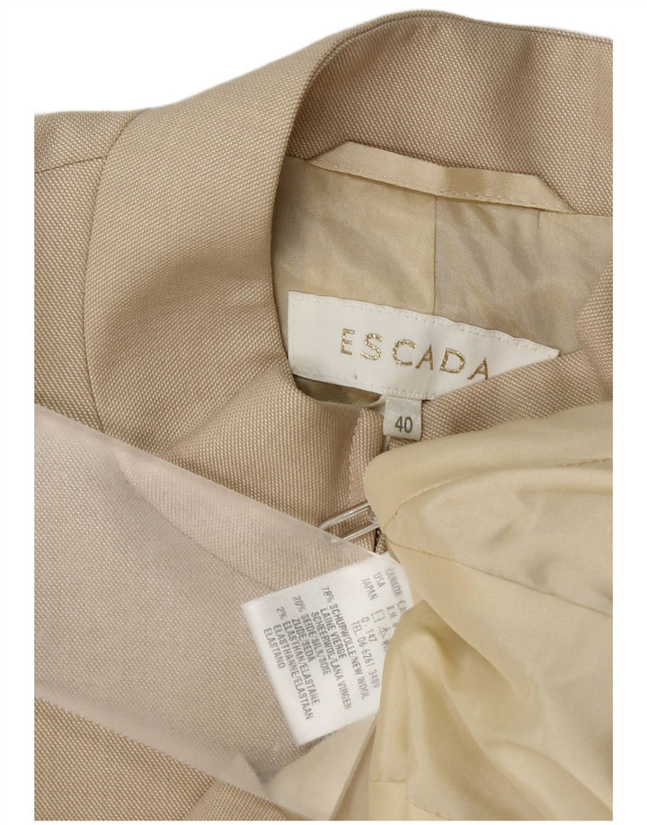 Escada Womens Blazer Jacket IT 40 Small Beige Wool