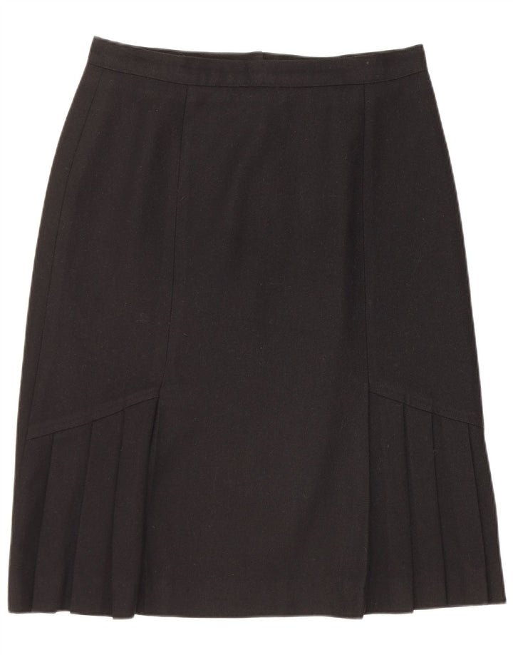 Vintage Womens A-Line Skirt UK 16 Large W30 Black Wool