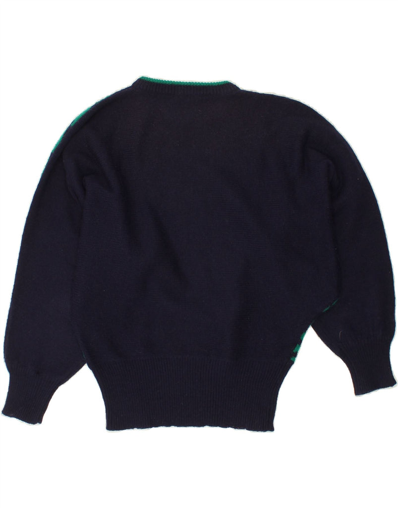 VINTAGE Womens Oversized Crew Neck Jumper Sweater IT 44 Medium Navy Blue Vintage Vintage and Second-Hand Vintage from Messina Hembry 