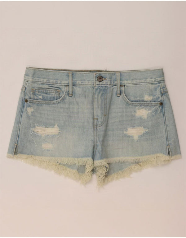 Abercrombie & Fitch Womens Distressed Denim Shorts US 4 Small W27 Blue