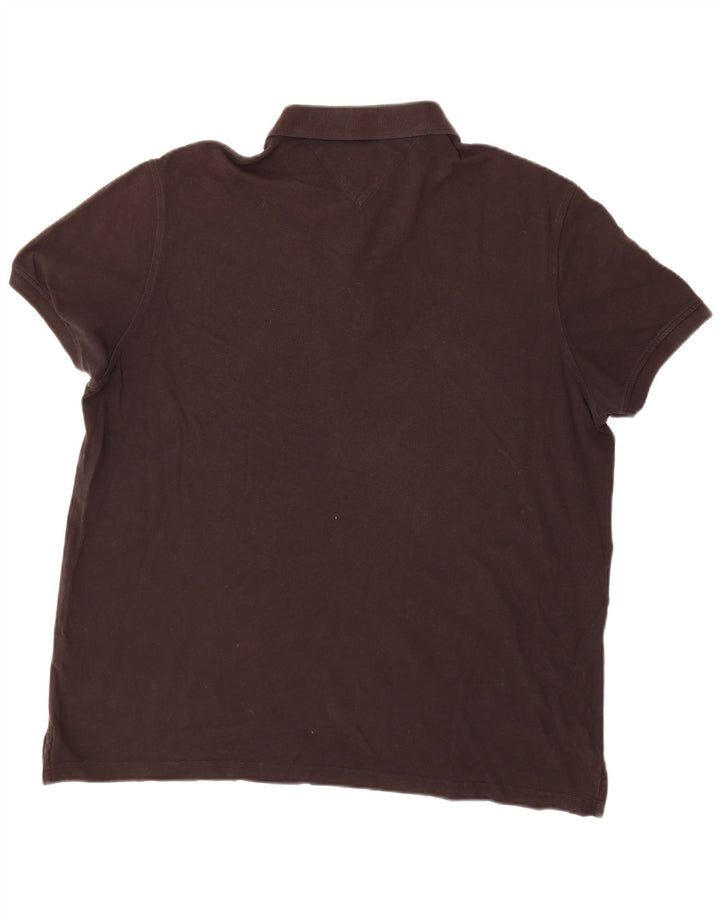 TOMMY HILFIGER Mens Regular Fit Polo Shirt 2XL Black Cotton