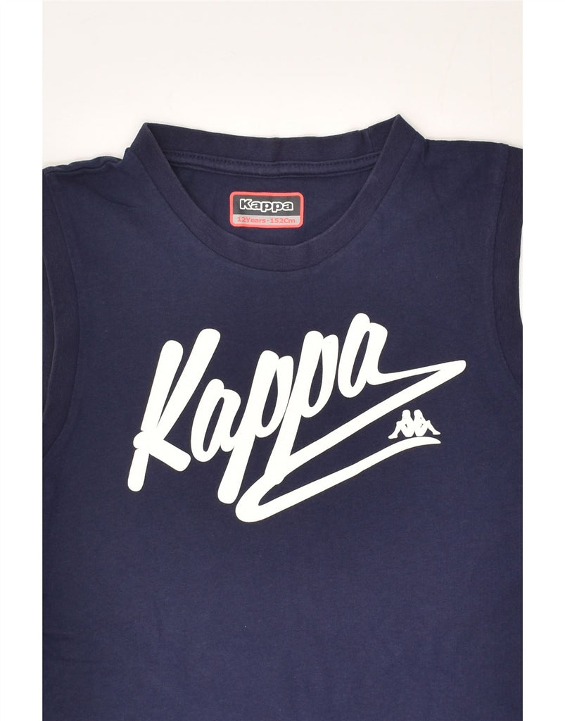 KAPPA Boys Graphic Vest Top 11-12 Years Navy Blue Cotton | Vintage Kappa | Thrift | Second-Hand Kappa | Used Clothing | Messina Hembry 