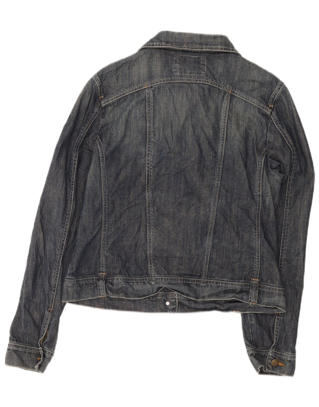 Kiabi Womens Crop Denim Jacket UK 14 Large Blue Cotton