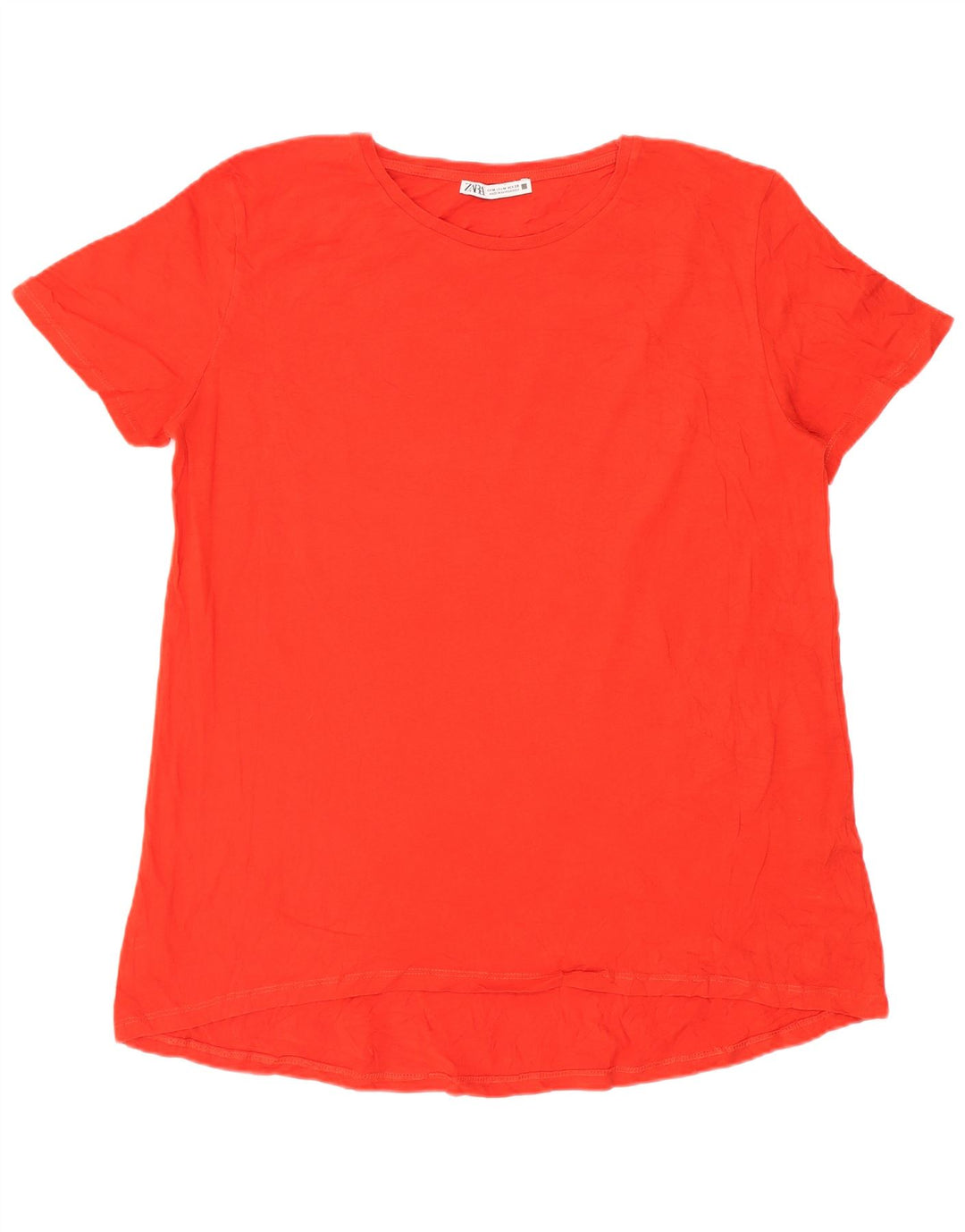 Zara Womens T-Shirt Top UK 14 Medium Red Cotton