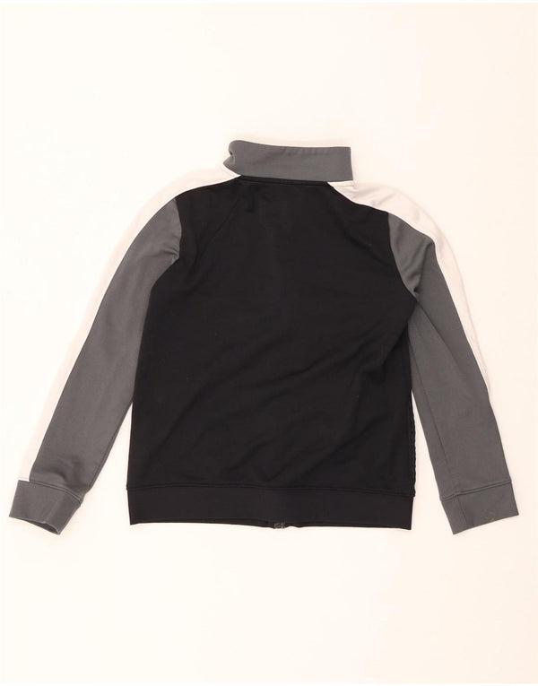 UNDER ARMOUR Boys Tracksuit Top Jacket 9-10 Years Medium Black Colourblock