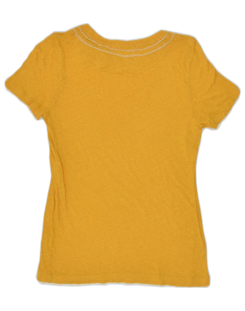 J. CREW Womens T-Shirt Top UK 12 Medium Yellow Cotton | Vintage J. Crew | Thrift | Second-Hand J. Crew | Used Clothing | Messina Hembry 