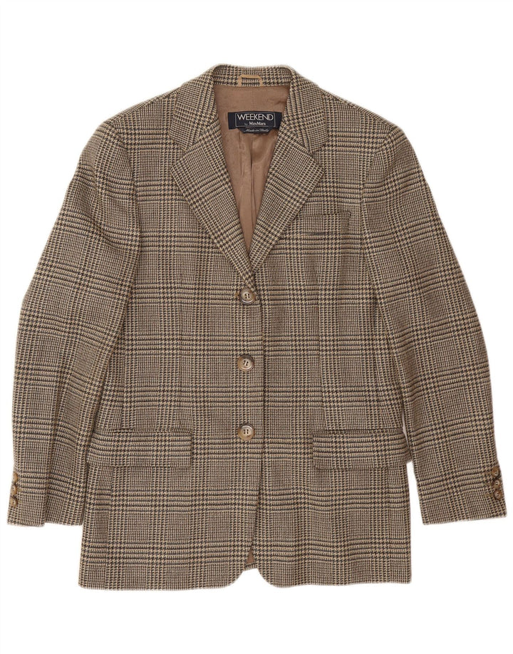 Max Mara Womens Weekend Blazer Jacket UK 10 Small Brown Houndstooth