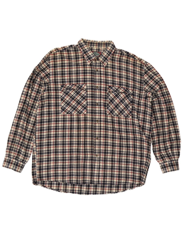 European Project Mens Flannel Shirt 2XL Multicoloured Check Cotton