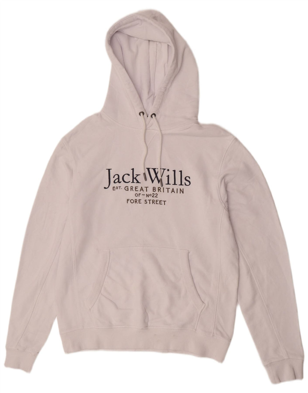 Jack Wills Mens Graphic Hoodie Jumper Medium White Cotton