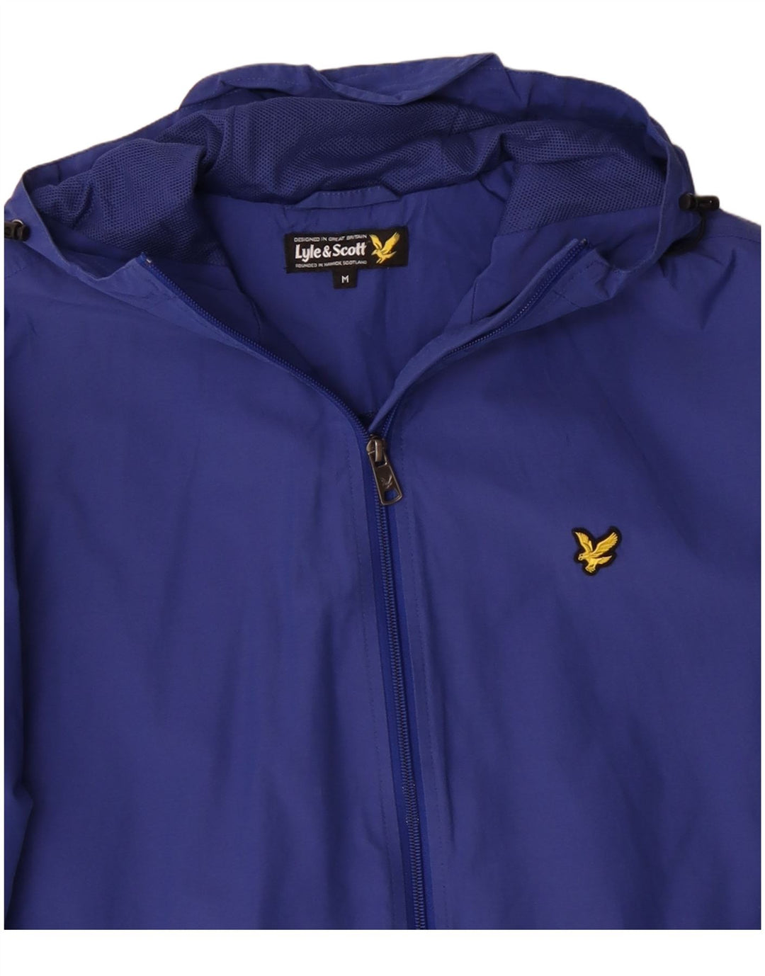 LYLE & SCOTT Mens Hooded Rain Jacket UK 38 Medium Navy Blue Nylon