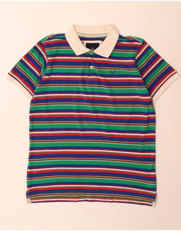 Crew Clothing Mens Polo Shirt Large Multicoloured Striped Cotton