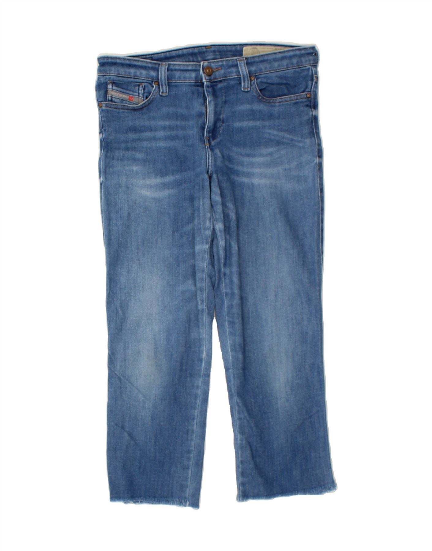 DIESEL Womens Skinzee-xp Capri Straight Jeans W30 L22 Blue Cotton