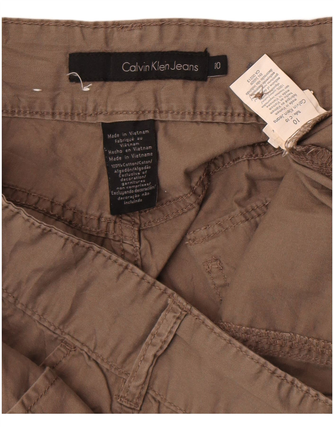 Calvin Klein Womens Cargo Shorts US 10 Medium W32 Grey Cotton