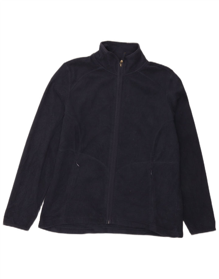 Marks & Spencer Womens Fleece Jacket UK 14 Large Navy Blue Polyester