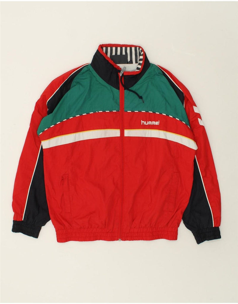 HUMMEL Mens Tracksuit Top Jacket Small Red Colourblock Polyester Vintage Hummel and Second-Hand Hummel from Messina Hembry 