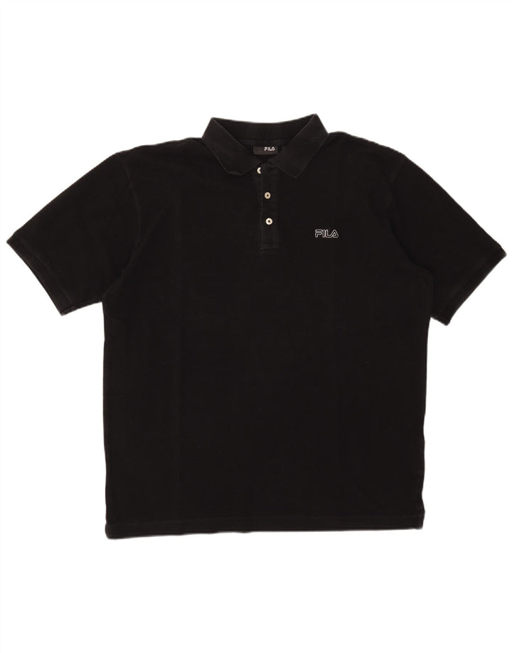 Fila Mens Polo Shirt XL Black Cotton