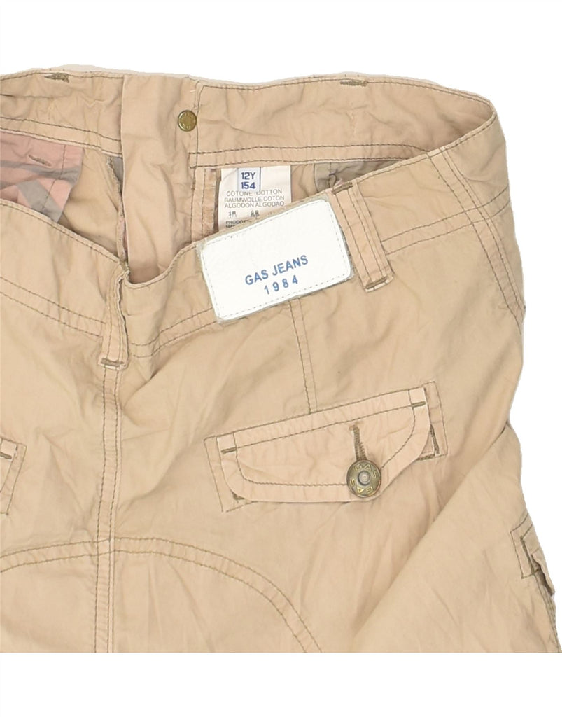 GAS Boys Straight Cargo Trousers 11-12 Years W28  L28  Beige Cotton | Vintage Gas | Thrift | Second-Hand Gas | Used Clothing | Messina Hembry 