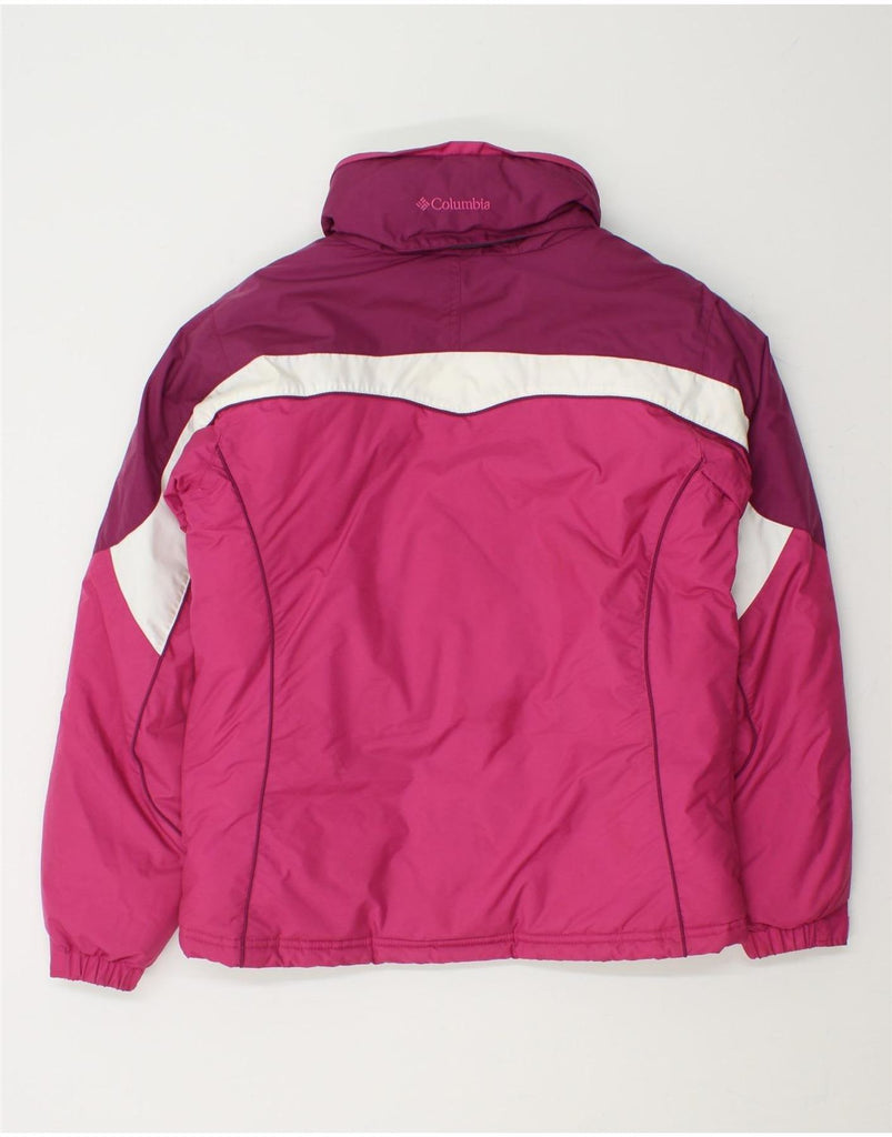 COLUMBIA Girls Padded Jacket 14-15 Years XL Pink Colourblock Polyester Vintage Columbia and Second-Hand Columbia from Messina Hembry 