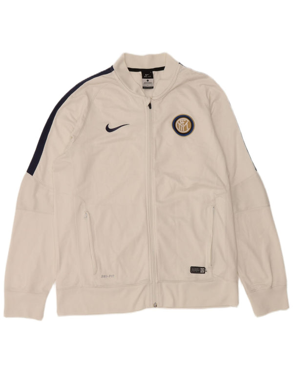 Nike Mens Inter Milan Tracksuit Top Jacket Large White Colourblock