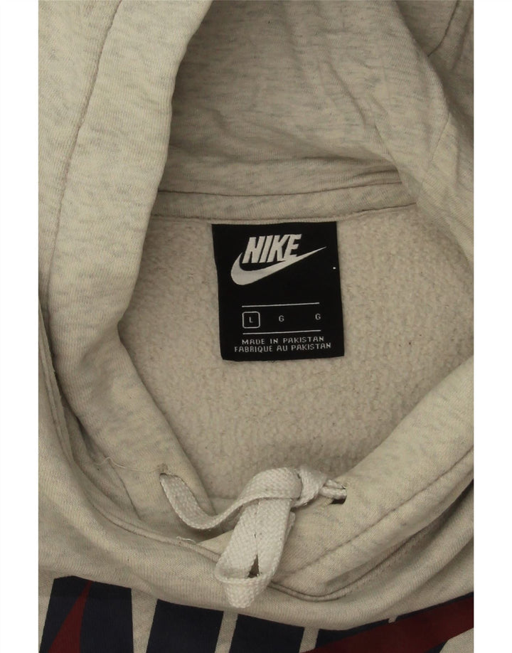 Nike Mens Graphic Hoodie Jumper Medium Grey Cotton