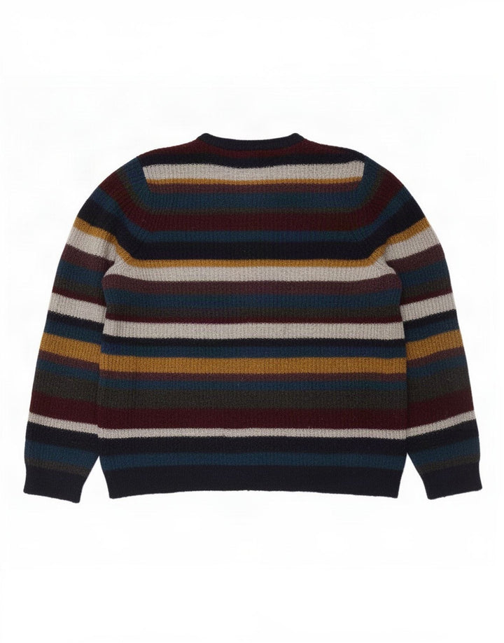 Marks & Spencer Mens Crew Neck Jumper Sweater Medium Multicoloured Striped