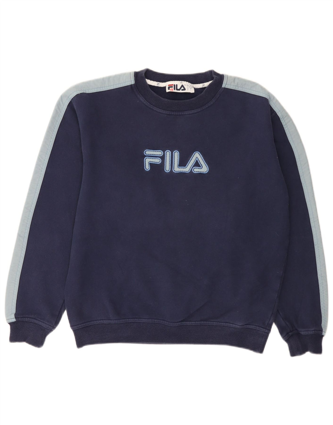 Fila Mens Graphic Sweatshirt Jumper IT 46/48 Small Navy Blue Colourblock