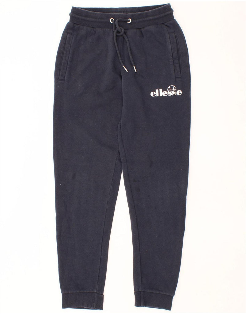 ELLESSE Womens Tracksuit Trousers Joggers UK 6 XS  Navy Blue Cotton Vintage Ellesse and Second-Hand Ellesse from Messina Hembry 