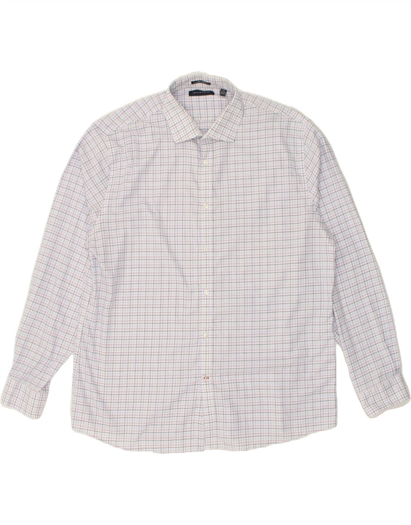 TOMMY HILFIGER Mens Slim Fit Shirt Size 17 1/2 XL White Check Cotton | Vintage Tommy Hilfiger | Thrift | Second-Hand Tommy Hilfiger | Used Clothing | Messina Hembry 