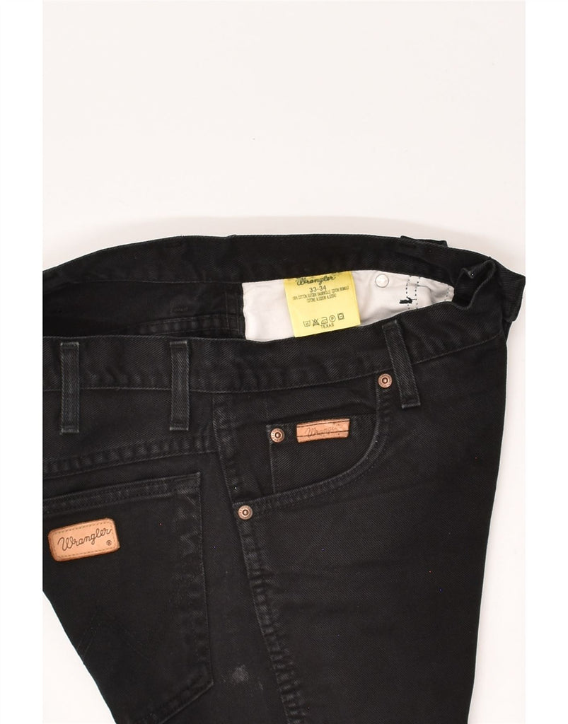 WRANGLER Mens Straight Jeans W33 L34 Black Cotton | Vintage Wrangler | Thrift | Second-Hand Wrangler | Used Clothing | Messina Hembry 