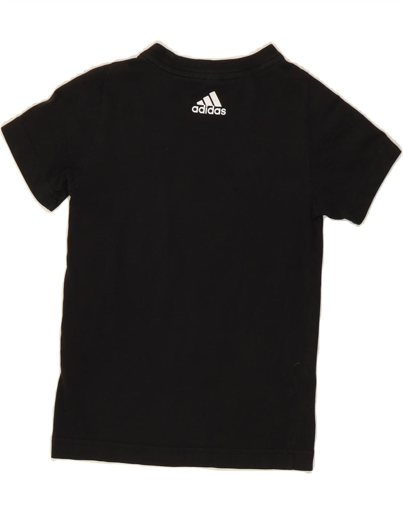 ADIDAS Boys Graphic T-Shirt Top 5-6 Years Black Vintage Adidas and Second-Hand Adidas from Messina Hembry 