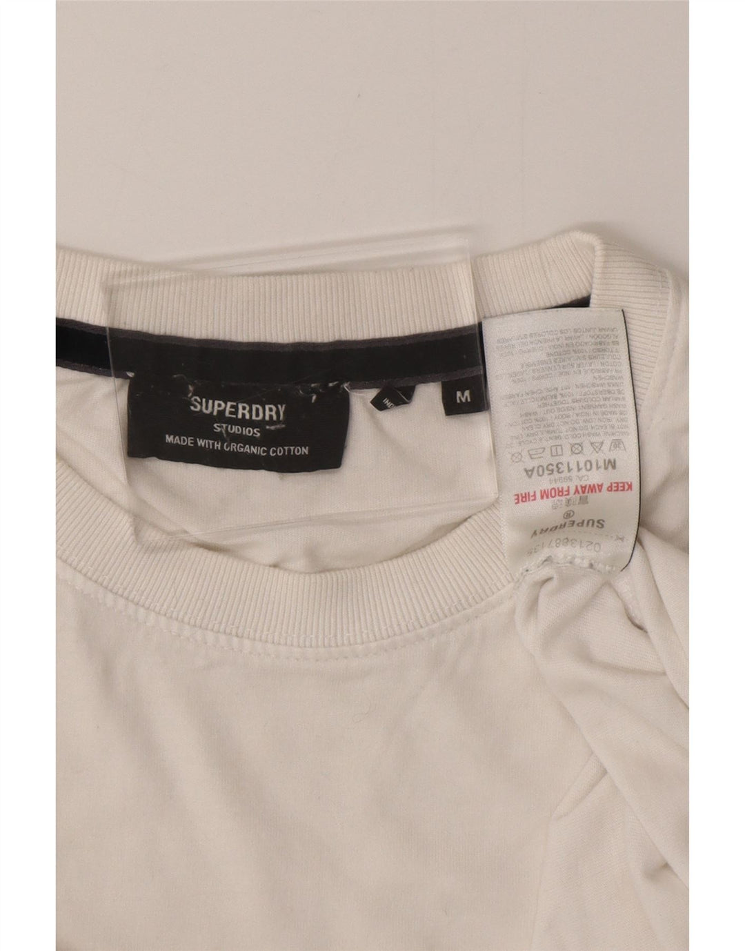SUPERDRY Mens T-Shirt Top Medium White Cotton