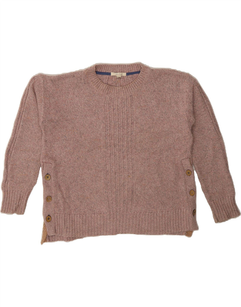 WHITE STUFF Womens Crew Neck Jumper Sweater UK 12 Medium Pink Cotton Vintage White Stuff and Second-Hand White Stuff from Messina Hembry 