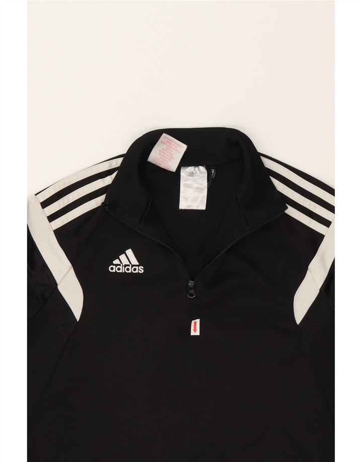 ADIDAS Boys Climacool Zip Neck Pullover Tracksuit Top 11-12 Years Black Vintage Adidas and Second-Hand Adidas from Messina Hembry 