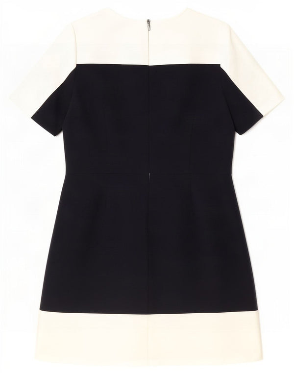 Tommy Hilfiger Womens A-Line Dress UK 14 Large Black Colourblock Polyester