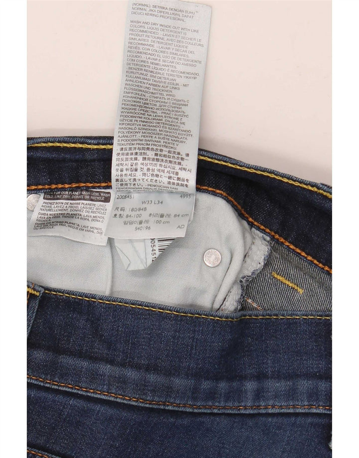 Levi's Mens 511 Slim Jeans W33 L34 Navy Blue Cotton
