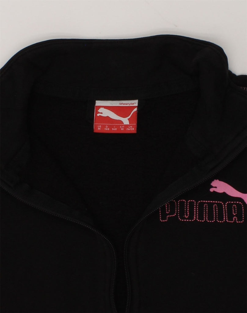 PUMA Girls Tracksuit Top Jacket 9-10 Years Black | Vintage Puma | Thrift | Second-Hand Puma | Used Clothing | Messina Hembry 