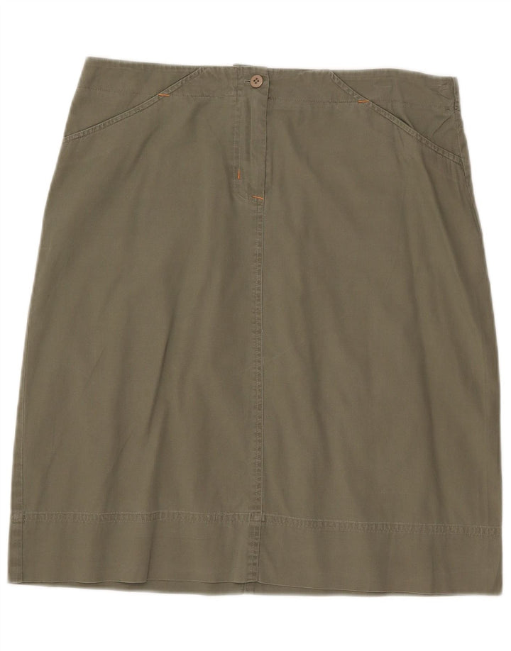 Awear Womens A-Line Skirt US 14 XL W33  Green Cotton