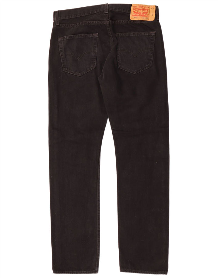 Levi's Mens 501 Straight Jeans W32 L32 Black Cotton