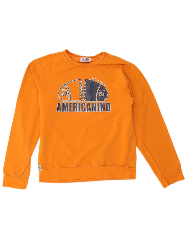 Americanino Girls Graphic Sweatshirt Jumper 15-16 Years Orange Cotton