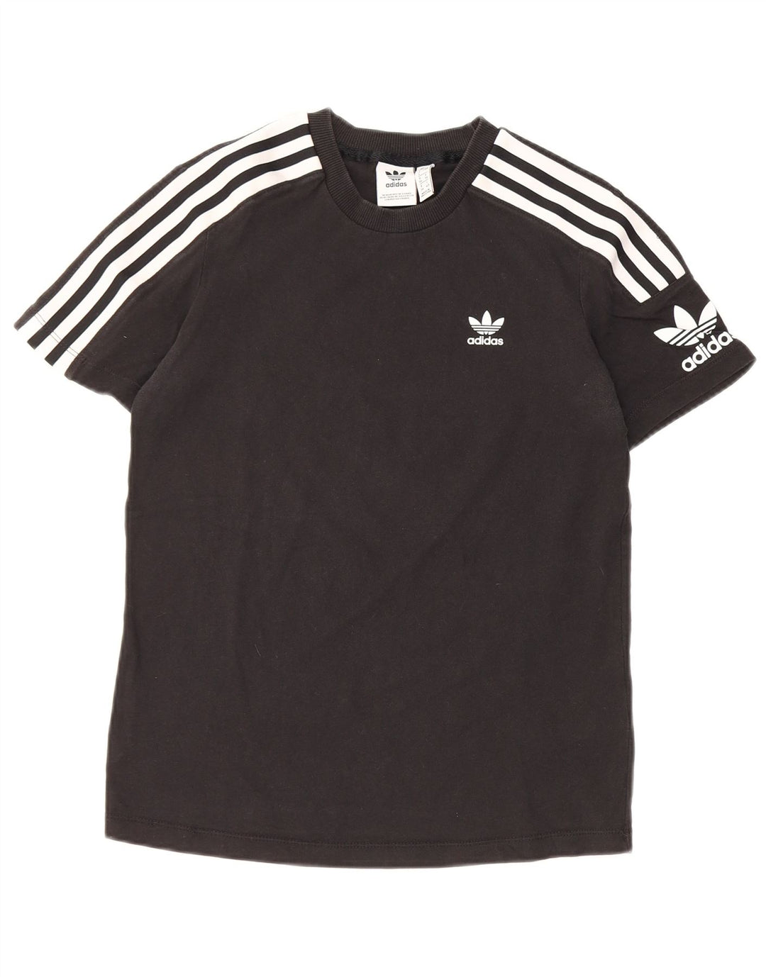 ADIDAS Womens Graphic T-Shirt Top UK 8 Small Black Cotton