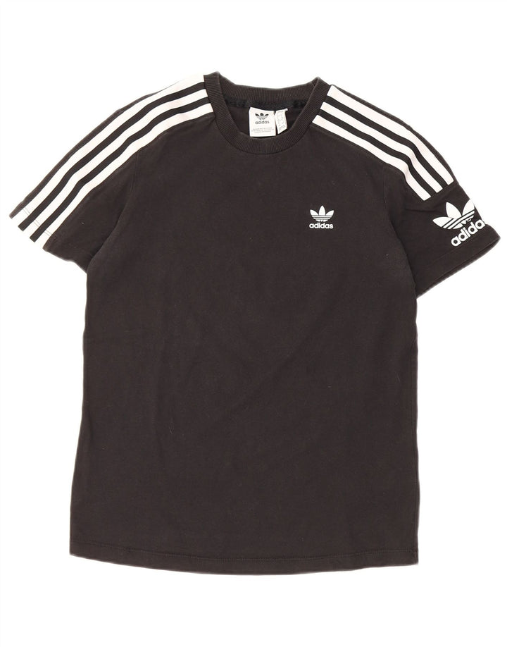 ADIDAS Womens Graphic T-Shirt Top UK 8 Small Black Cotton